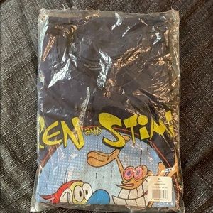 Ren & Stimpy Circle Time Men’s XL Navy Cotton Tee
